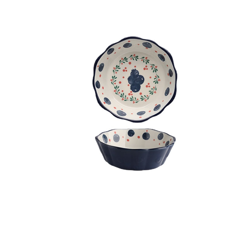 [Recommended] Wheatlife House Japanese Fruit Salad Bowl Cute Dessert Bowl Breakfast Bowl Household Ceramic Bowl