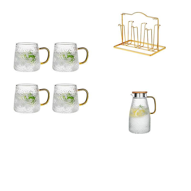 Heat-Resistant High Temperature Drop-Resistant Glass Cup Set Hospitality Kettle Household Living Room Large Capacity Tea Cup Light Luxury Cup