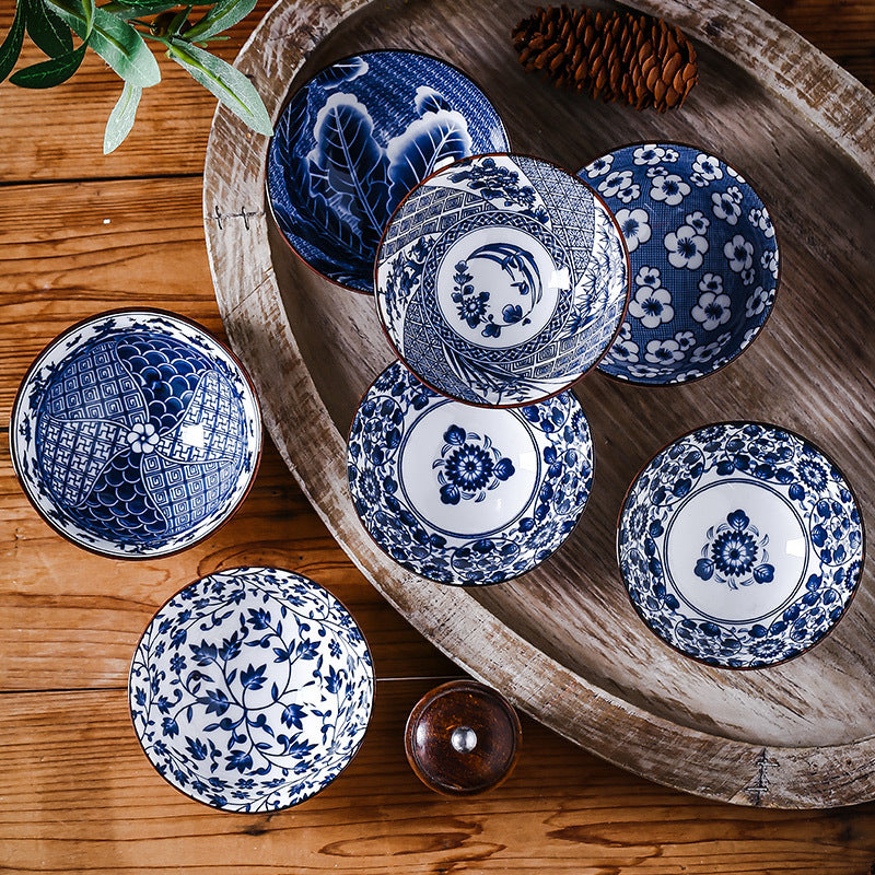 Japanese Blue and White Porcelain Bowl Set Gift Box Wholesale Ceramic Bowl and Chopsticks Tableware Gift Activity Gift Bowl Set Customization