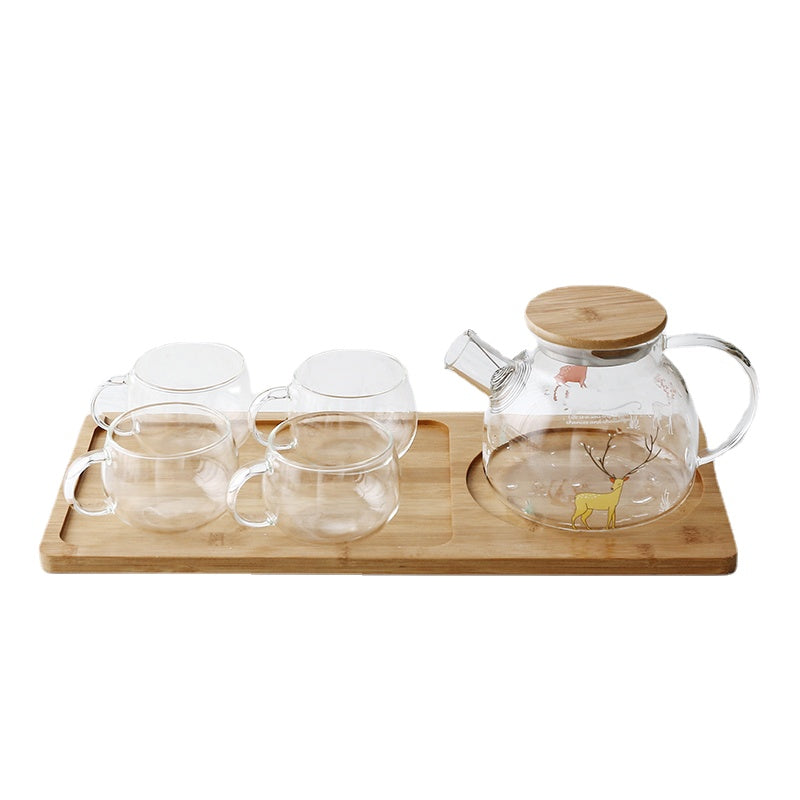 Japanese Style Heat-Resistant High-Temperature Glass Cold Water Pot Set Large Capacity Household Teapot Cool Boiled Water Jug Pack Water Bottle