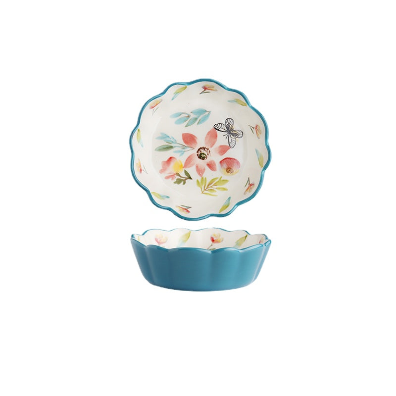 [Recommended] Wheatlife House Japanese Fruit Salad Bowl Cute Dessert Bowl Breakfast Bowl Household Ceramic Bowl