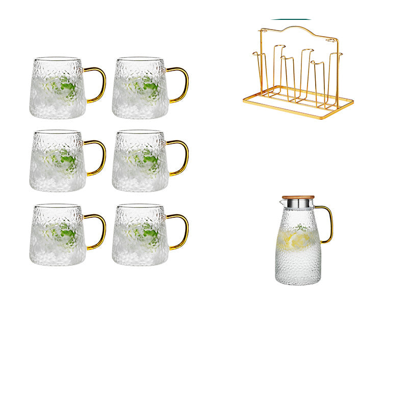 Heat-Resistant High Temperature Drop-Resistant Glass Cup Set Hospitality Kettle Household Living Room Large Capacity Tea Cup Light Luxury Cup