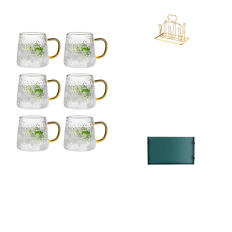 Heat-Resistant High Temperature Drop-Resistant Glass Cup Set Hospitality Kettle Household Living Room Large Capacity Tea Cup Light Luxury Cup