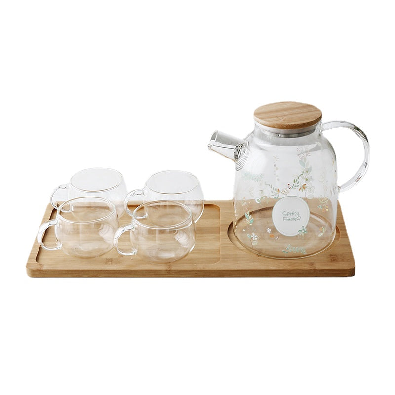 Japanese Style Heat-Resistant High-Temperature Glass Cold Water Pot Set Large Capacity Household Teapot Cool Boiled Water Jug Pack Water Bottle