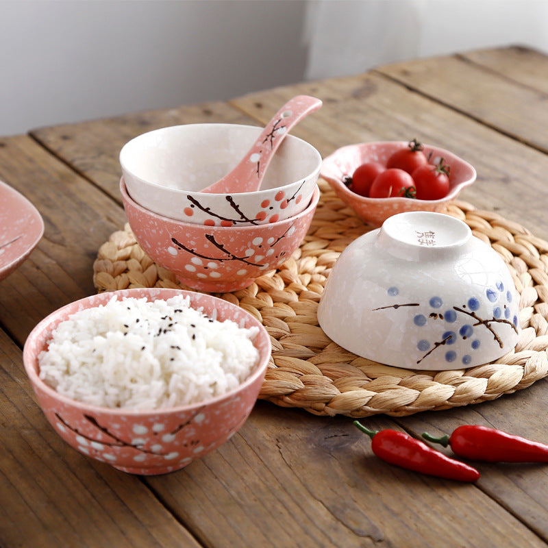 Jinzhongtai 4.5-Inch Japanese Style Underglaze Xiaomi Rice Bowl Ceramic Tableware Hotel Restaurant Home Wholesale Price