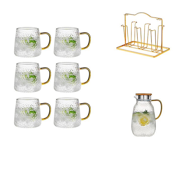 Heat-Resistant High Temperature Drop-Resistant Glass Cup Set Hospitality Kettle Household Living Room Large Capacity Tea Cup Light Luxury Cup