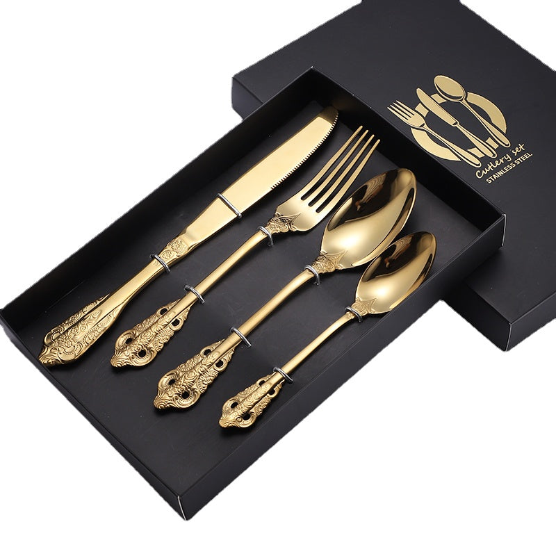 European-style 304 stainless steel high-grade western tableware set household ins steak cutlery gift logo customization