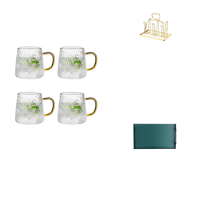 Heat-Resistant High Temperature Drop-Resistant Glass Cup Set Hospitality Kettle Household Living Room Large Capacity Tea Cup Light Luxury Cup