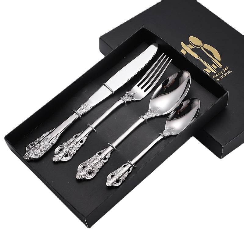 European-style 304 stainless steel high-grade western tableware set household ins steak cutlery gift logo customization