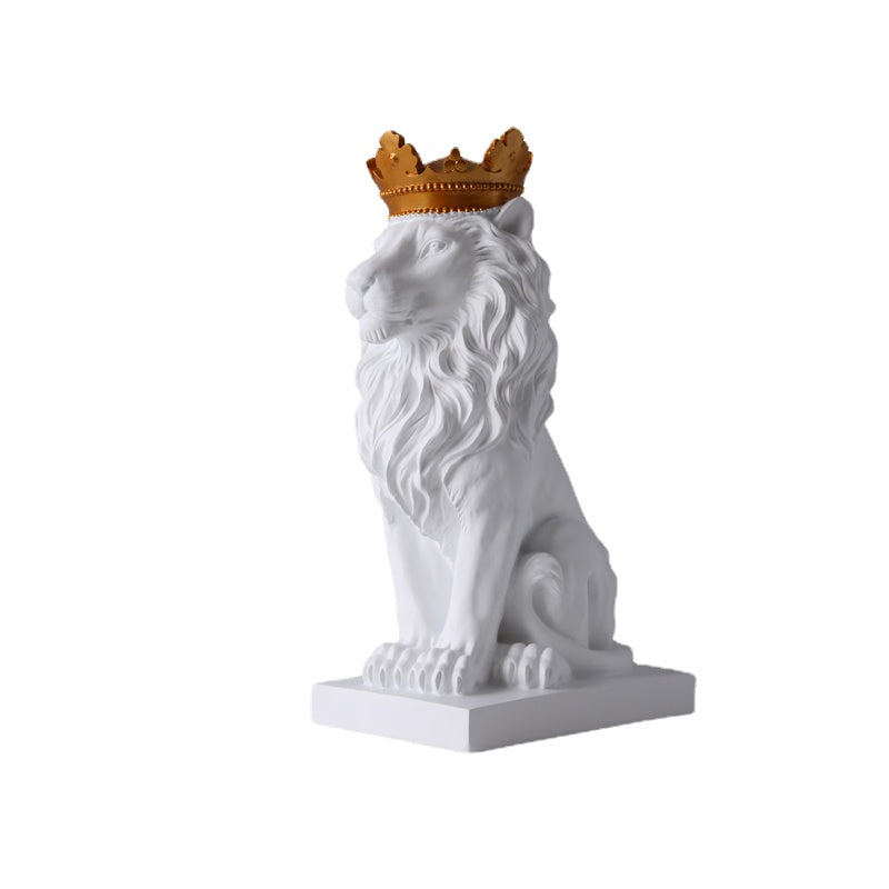 European-Style Simple Resin Crown Lion Decoration Home Decoration Decoration Living Room Study Office Furnishings