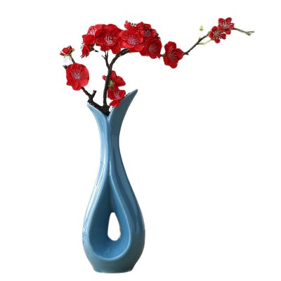 Simple Water Vase Decoration Living Room Dining Table Home Decoration Creative Ceramic Fresh Flower Arrangement Dried Flower Ins