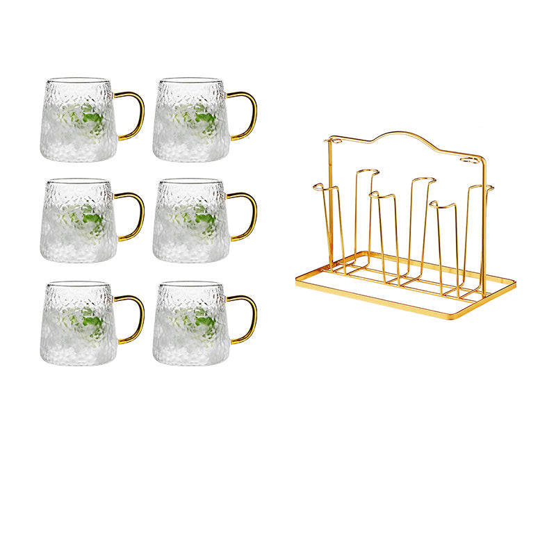 Heat-Resistant High Temperature Drop-Resistant Glass Cup Set Hospitality Kettle Household Living Room Large Capacity Tea Cup Light Luxury Cup