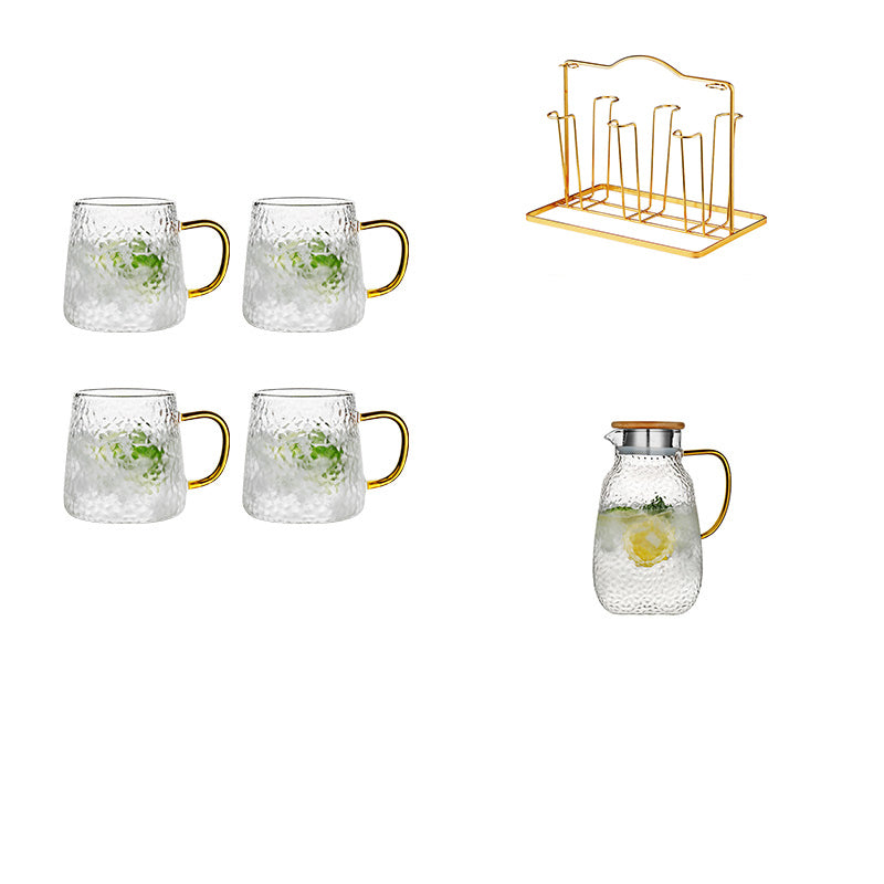 Heat-Resistant High Temperature Drop-Resistant Glass Cup Set Hospitality Kettle Household Living Room Large Capacity Tea Cup Light Luxury Cup