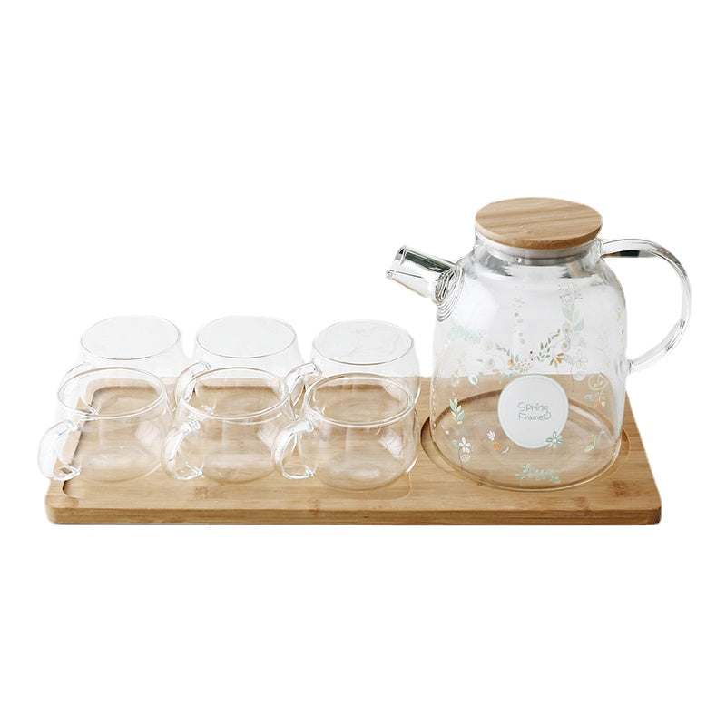 Japanese Style Heat-Resistant High-Temperature Glass Cold Water Pot Set Large Capacity Household Teapot Cool Boiled Water Jug Pack Water Bottle