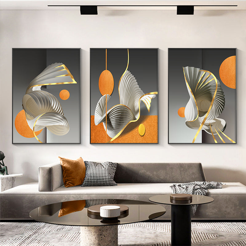 Abstract Geometric Living Room Triple Decorative Painting Modern Simple and Light Luxury Sofa Background Wall Restaurant Wallpaper Nordic Paintings