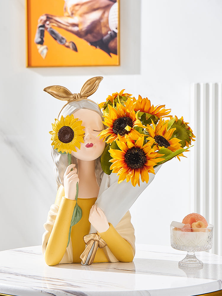 Nordic Girl Bouquet Light Luxury Internet Celebrity Decoration Creative Home Decoration Modern Living Room Desktop Vase Dried Flower Arrangement