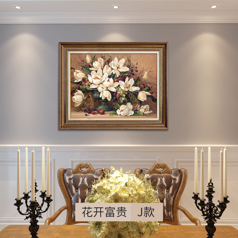 European style living room decoration painting sofa background wall atmosphere hanging painting dining room porch mural oil painting American style triple