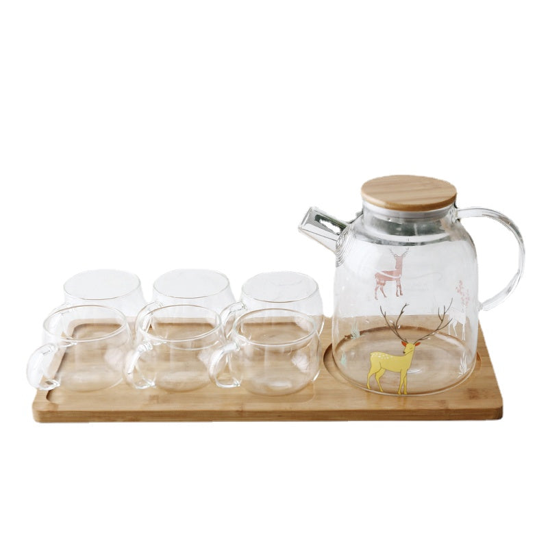 Japanese Style Heat-Resistant High-Temperature Glass Cold Water Pot Set Large Capacity Household Teapot Cool Boiled Water Jug Pack Water Bottle