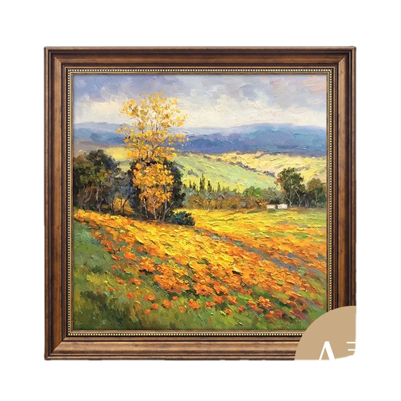 Pure hand painted American oil painting Van Gogh harvest landscape mural entrance restaurant decoration painting