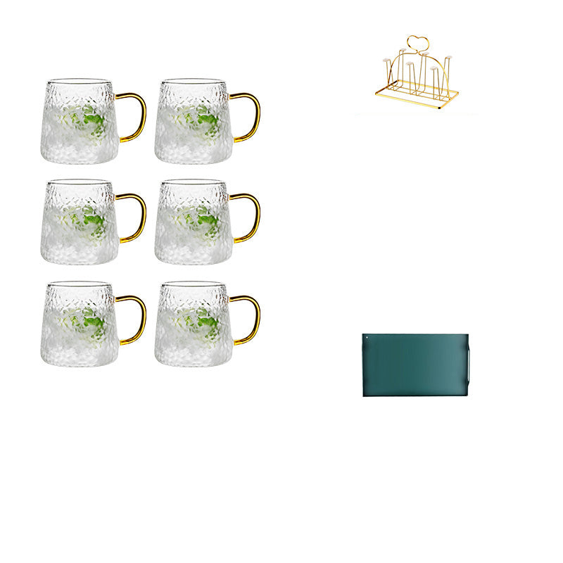 Heat-Resistant High Temperature Drop-Resistant Glass Cup Set Hospitality Kettle Household Living Room Large Capacity Tea Cup Light Luxury Cup