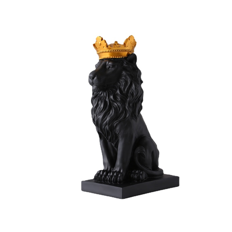 European-Style Simple Resin Crown Lion Decoration Home Decoration Decoration Living Room Study Office Furnishings