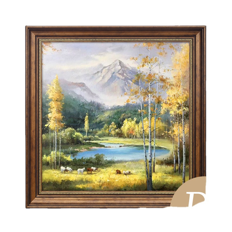 Pure hand painted American oil painting Van Gogh harvest landscape mural entrance restaurant decoration painting