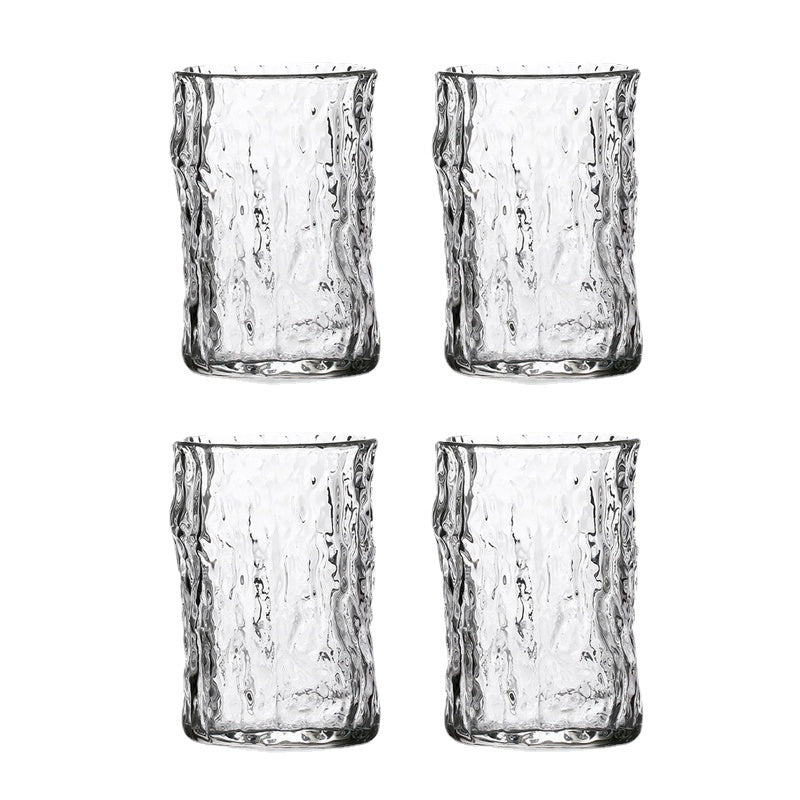 Small Soil Selection Hammered Pattern Glass Tea Cup Household Transparent High Temperature Resistant Water Cup Glacier Pattern Beer Steins Coffee Cup