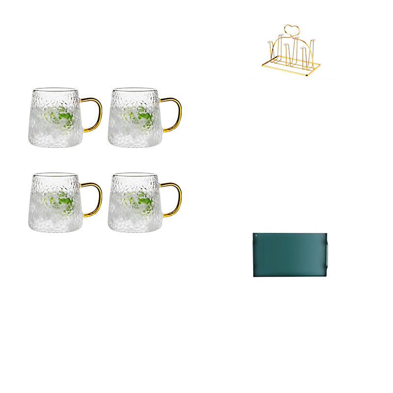 Heat-Resistant High Temperature Drop-Resistant Glass Cup Set Hospitality Kettle Household Living Room Large Capacity Tea Cup Light Luxury Cup