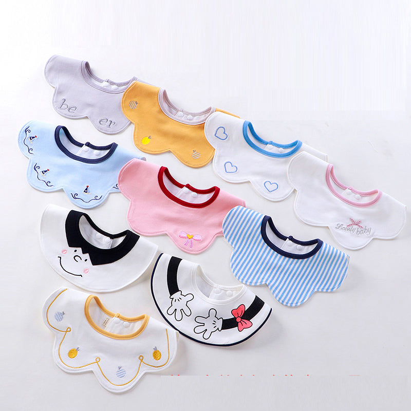 Baby Bib waterproof baby mouth towel 360 degrees rotation autumn and winter anti-spitting milk bib neck cotton baby bib