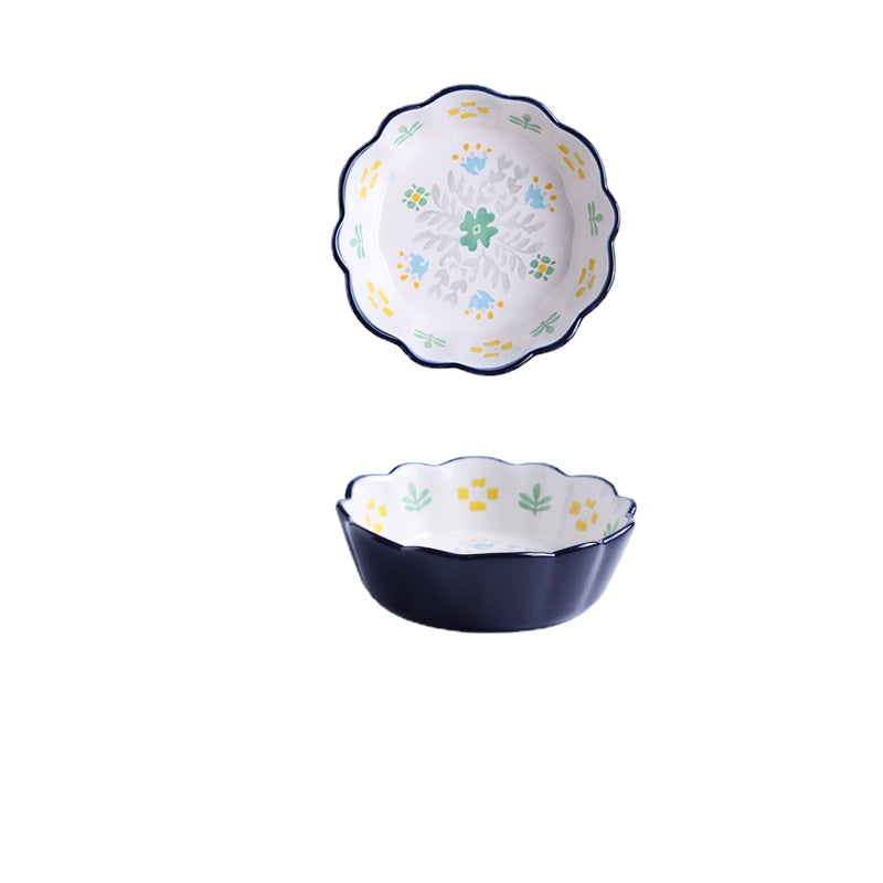 [Recommended] Wheatlife House Japanese Fruit Salad Bowl Cute Dessert Bowl Breakfast Bowl Household Ceramic Bowl