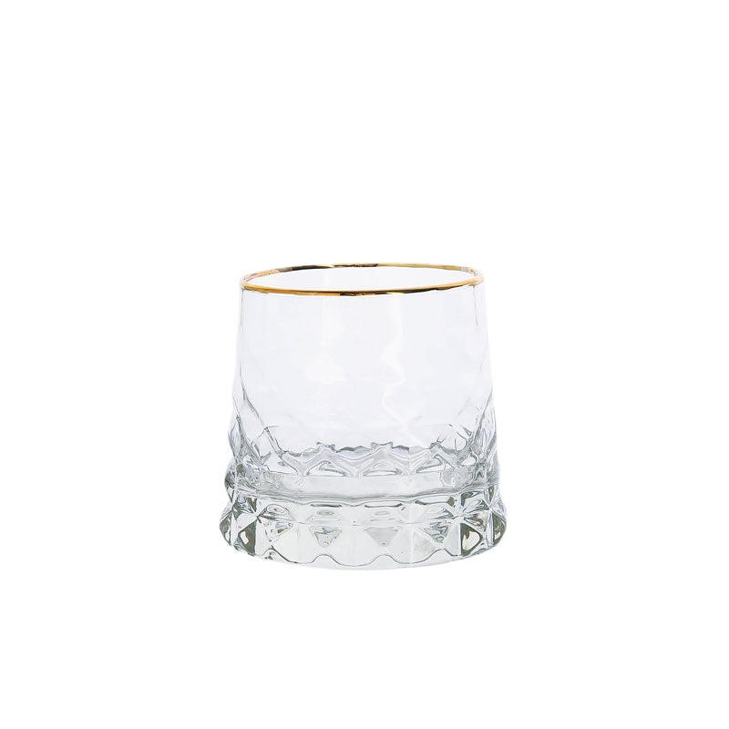 INS Internet Celebrity Lead-Free Glass Cup Gem Whiskey Shot Glass Transparent and Creative Milky Tea Cup Ice Cream Juice Cup